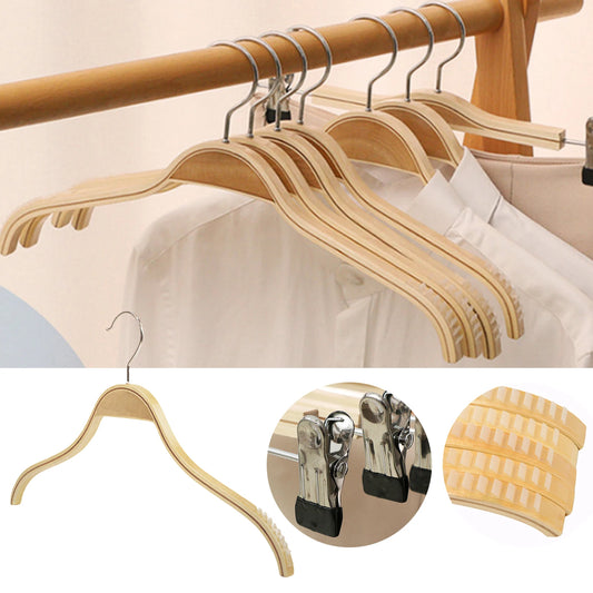 Orrivoart 10 Pcs Wood Coat Hangers | Non-Slip Design Clothing Hanging Rack | Space Saving Organizer for Trousers, Skirts, Coats & Jackets