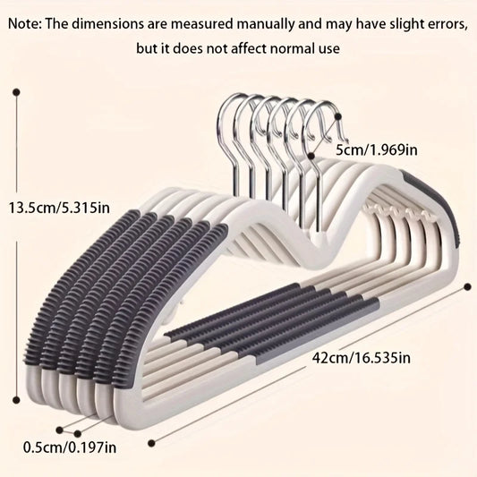Orrivoart 20pcs Space-Saving Plastic Hangers with Connectors | Non-Slip Short Neck Wardrobe Organizer | Durable Clothes Drying Rack with Metal Hooks