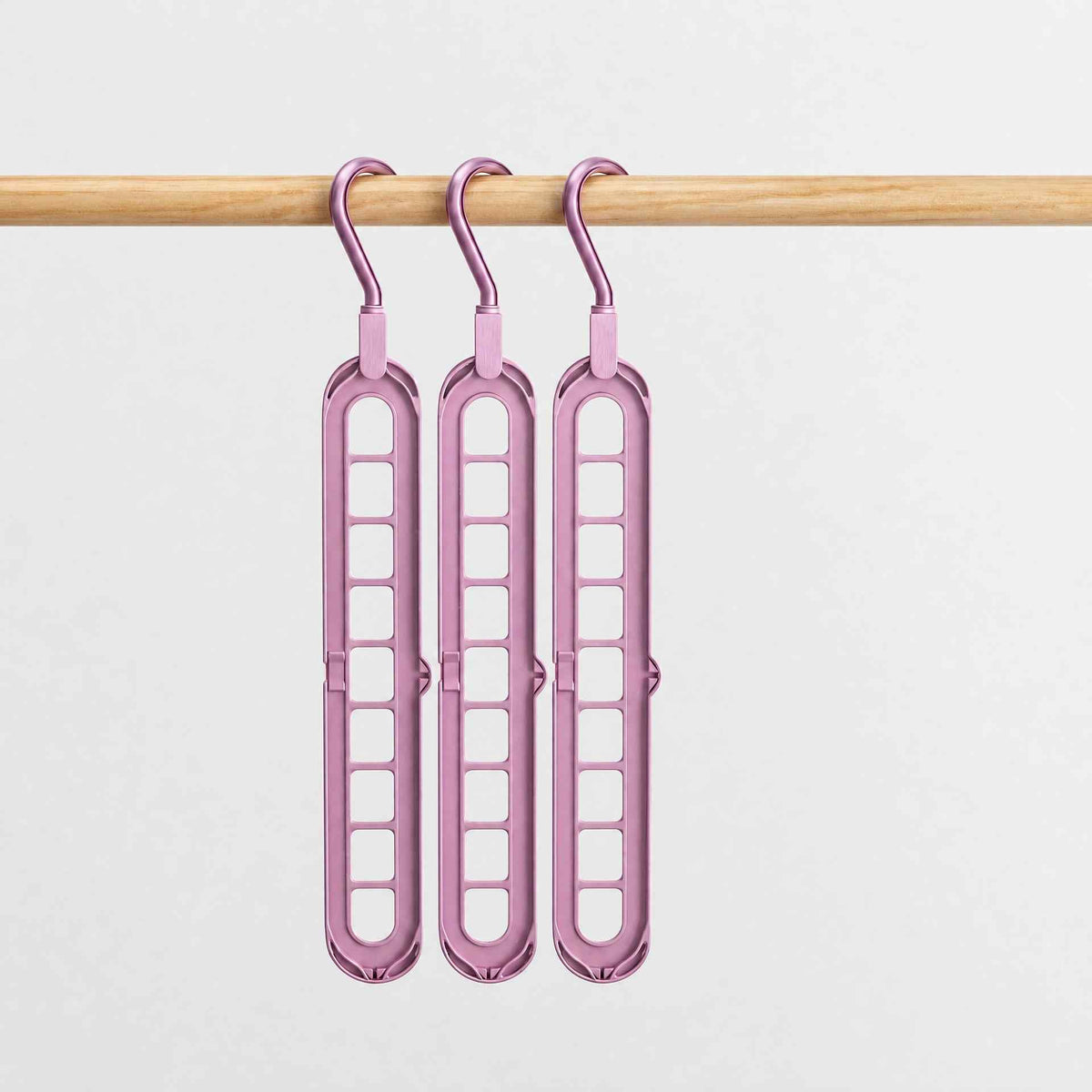 3-Piece Space-Saving 9-Hole Plastic Hanger Set