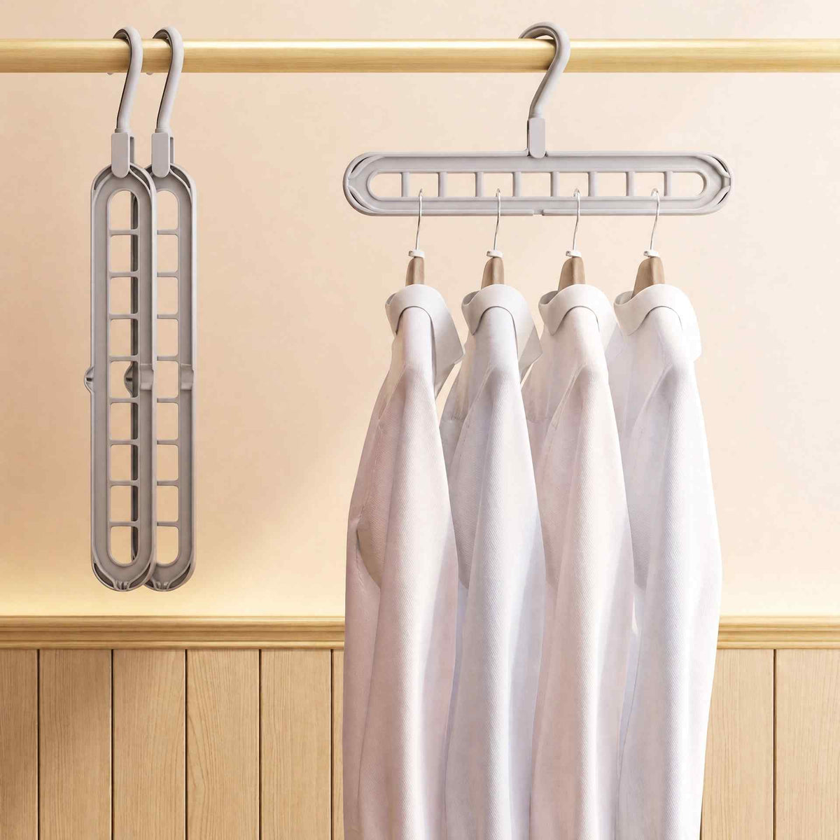 3-Piece Space-Saving 9-Hole Plastic Hanger Set