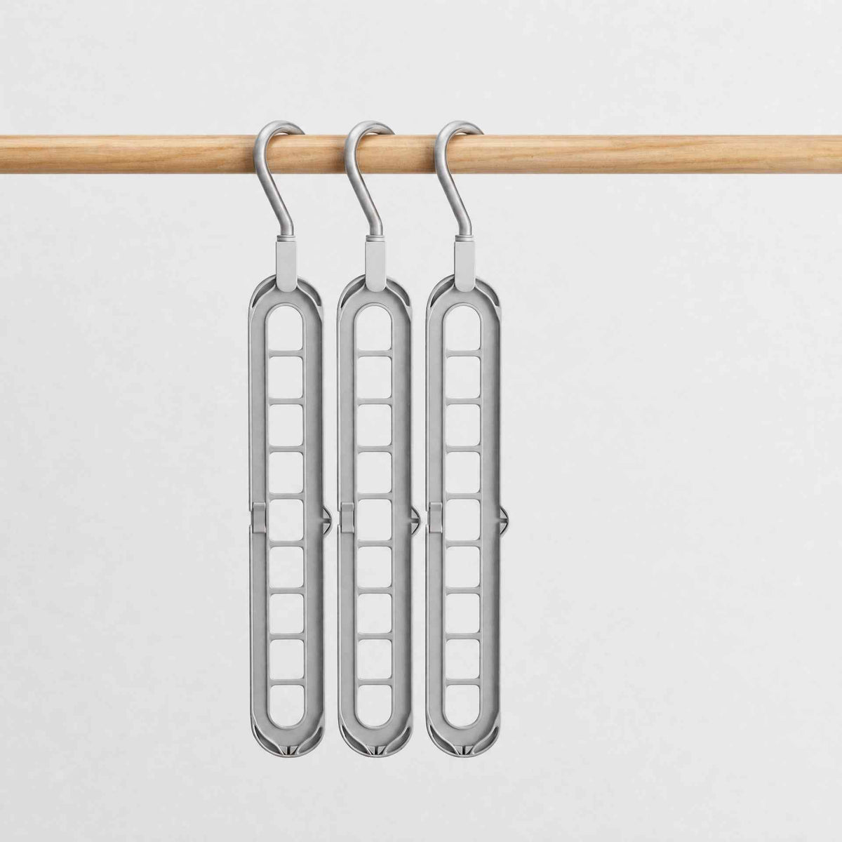 3-Piece Space-Saving 9-Hole Plastic Hanger Set