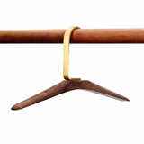 Nordic Style Walnut Wood Clothes Hangers with Matte Gold Hooks
