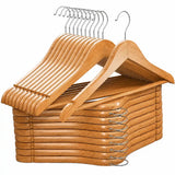 Wooden Clothes Hangers with Swivel Metal Hooks