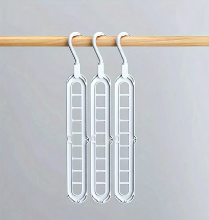 3-Piece Space-Saving 9-Hole Plastic Hanger Set