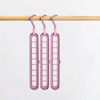 3-Piece Space-Saving 9-Hole Plastic Hanger Set