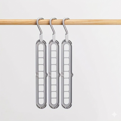 3-Piece Space-Saving 9-Hole Plastic Hanger Set