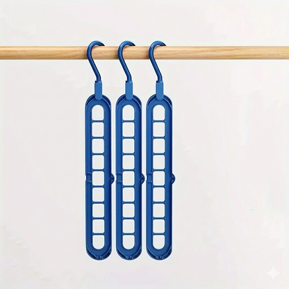 3-Piece Space-Saving 9-Hole Plastic Hanger Set