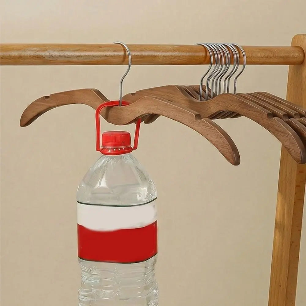 Orrivoart 2pcs Shoulder Protecting Wood Short Neck Hanger | Heavy-Duty Space Saving Clothes Hanger | Anti-slip Wardrobe Organizer for Hotel & Home