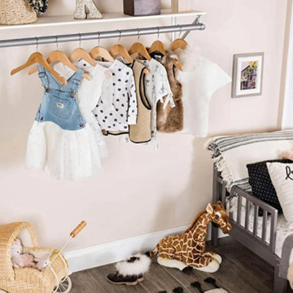 20-Pack Wooden Children's Hangers with Swivel Metal Hooks