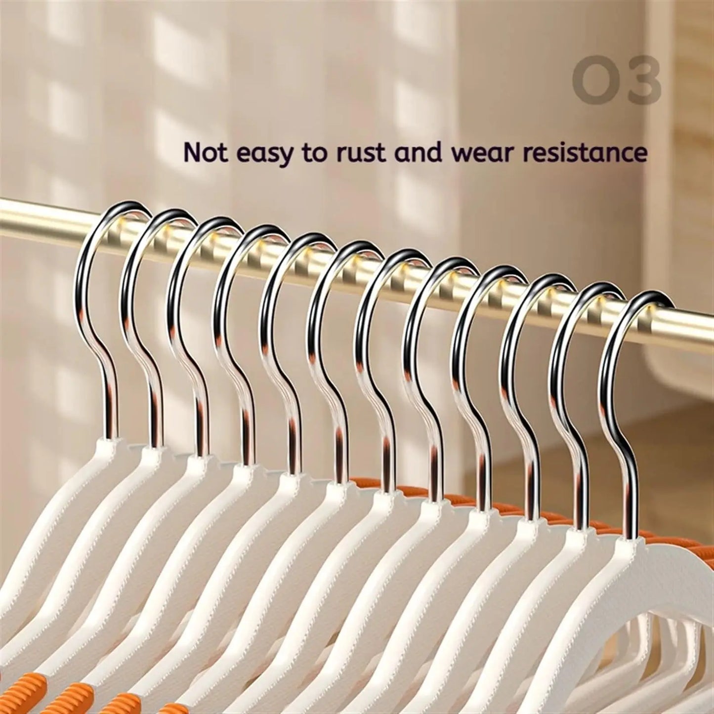Orrivoart Premium Non-Slip Silicone & Plastic Clothes Hangers | Reusable Wet & Dry Household Hangers for Bedroom Wardrobe Storage and Clothing Organization