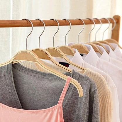 Orrivoart 10 Pcs Wood Coat Hangers | Non-Slip Design Clothing Hanging Rack | Space Saving Organizer for Trousers, Skirts, Coats & Jackets