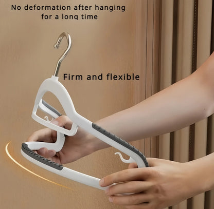 Orrivoart Premium Non-Slip Silicone & Plastic Clothes Hangers | Reusable Wet & Dry Household Hangers for Bedroom Wardrobe Storage and Clothing Organization