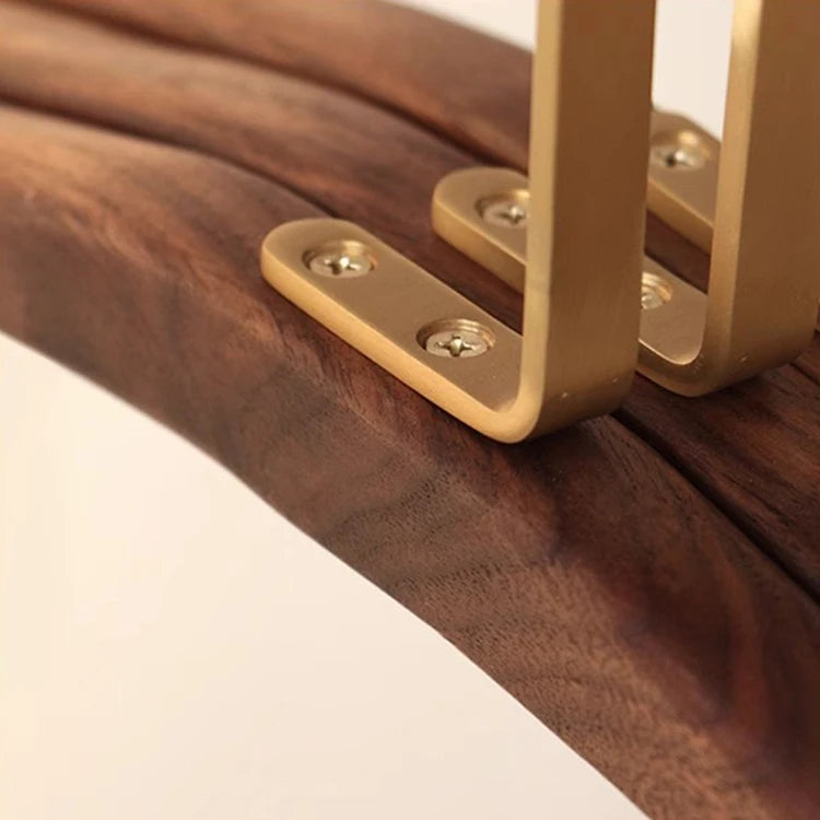 Nordic Style Walnut Wood Clothes Hangers with Matte Gold Hooks
