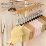Wood Clothes Hanger Organizer with 12 Hanging Metal Clips
