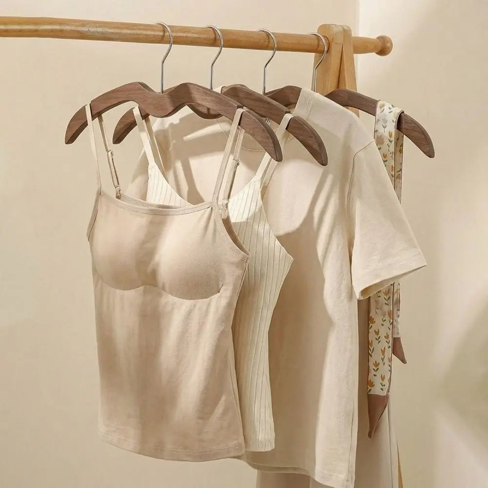 Orrivoart 2pcs Shoulder Protecting Wood Short Neck Hanger | Heavy-Duty Space Saving Clothes Hanger | Anti-slip Wardrobe Organizer for Hotel & Home