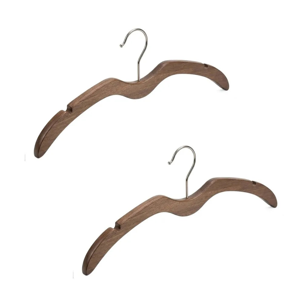 2-Piece Shoulder Protecting Wood Short Neck Hangers
