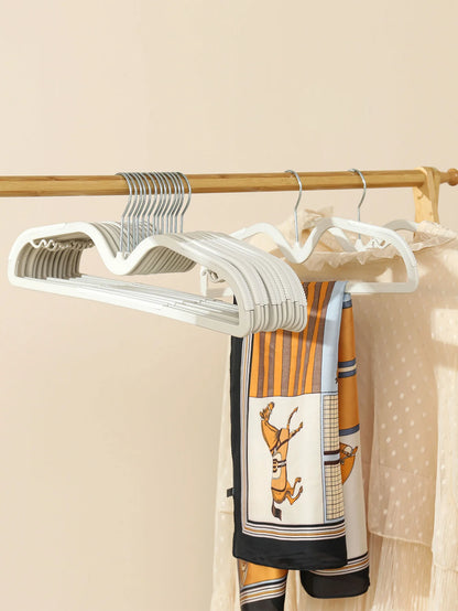 10pcs Non-Slip Plastic Hangers with Metal Hooks