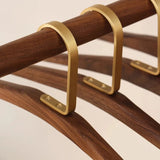 Nordic Style Walnut Wood Clothes Hangers with Matte Gold Hooks