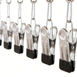 Wood Clothes Hanger Organizer with 12 Hanging Metal Clips