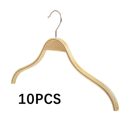 Orrivoart 10 Pcs Wood Coat Hangers | Non-Slip Design Clothing Hanging Rack | Space Saving Organizer for Trousers, Skirts, Coats & Jackets
