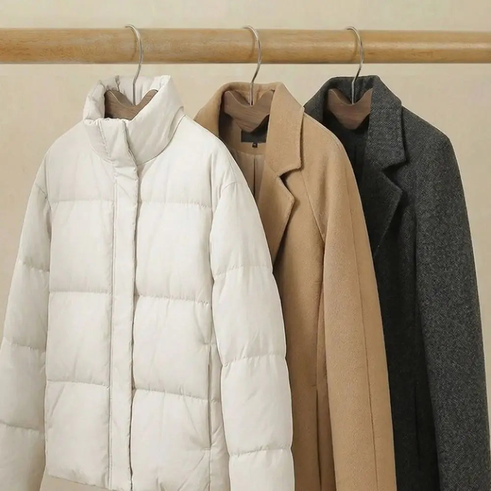 2-Piece Shoulder Protecting Wood Short Neck Hangers