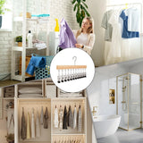 Wood Clothes Hanger Organizer with 12 Hanging Metal Clips
