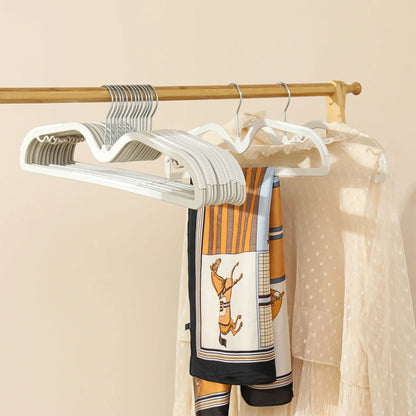 10pcs Non-Slip Plastic Hangers with Metal Hooks