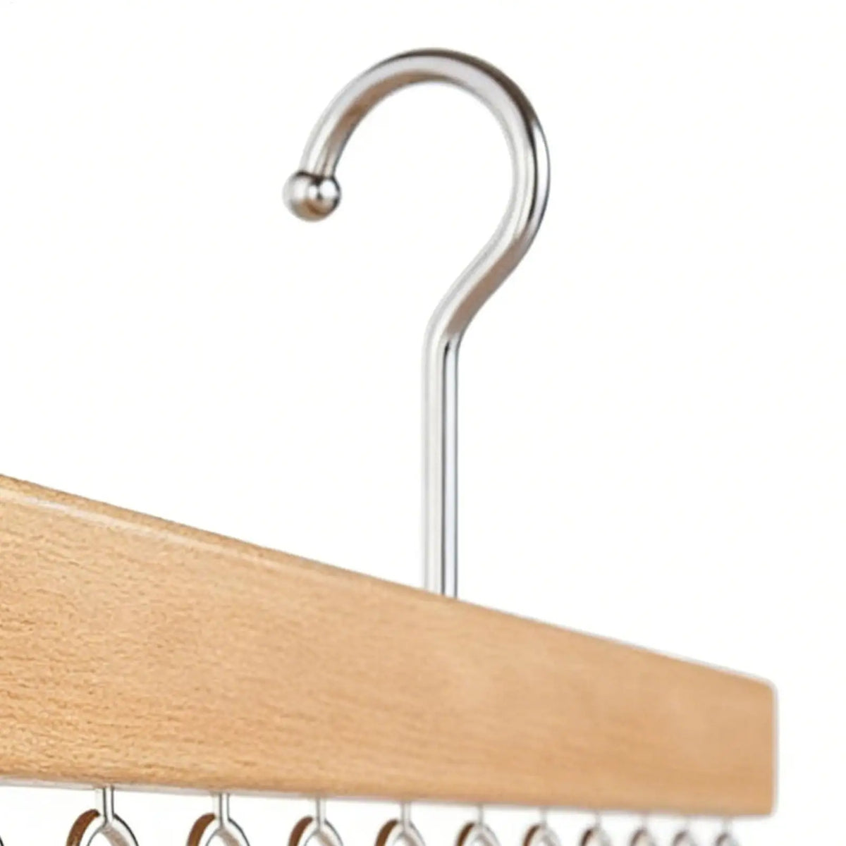 Wood Clothes Hanger Organizer with 12 Hanging Metal Clips