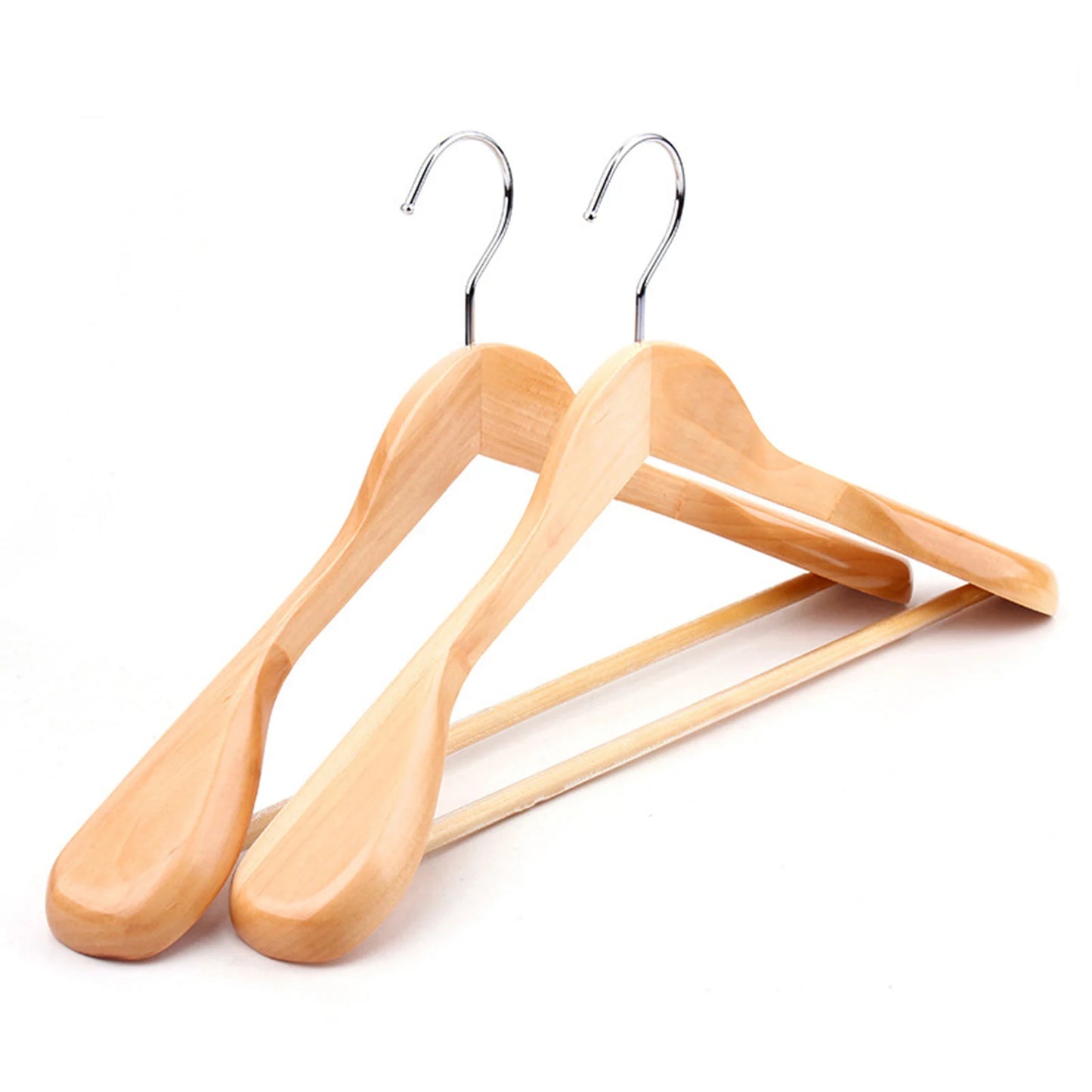 2-Piece Wide Shoulder Wooden Suit Hangers