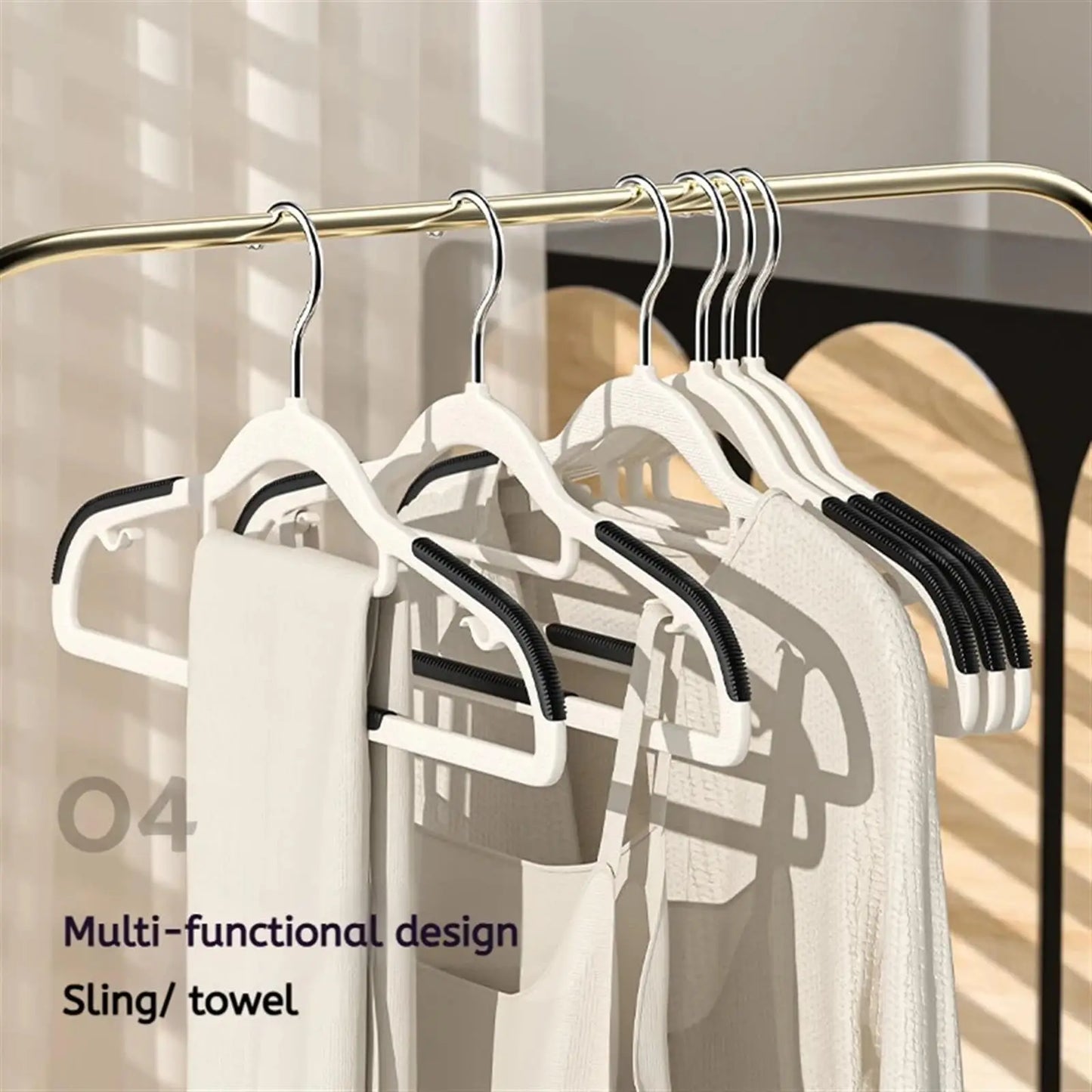 Orrivoart Premium Non-Slip Silicone & Plastic Clothes Hangers | Reusable Wet & Dry Household Hangers for Bedroom Wardrobe Storage and Clothing Organization