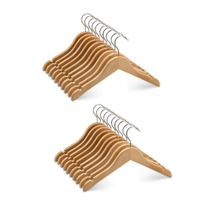 20-Pack Wooden Children's Hangers with Swivel Metal Hooks