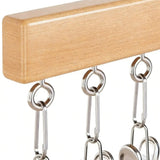 Wood Clothes Hanger Organizer with 12 Hanging Metal Clips