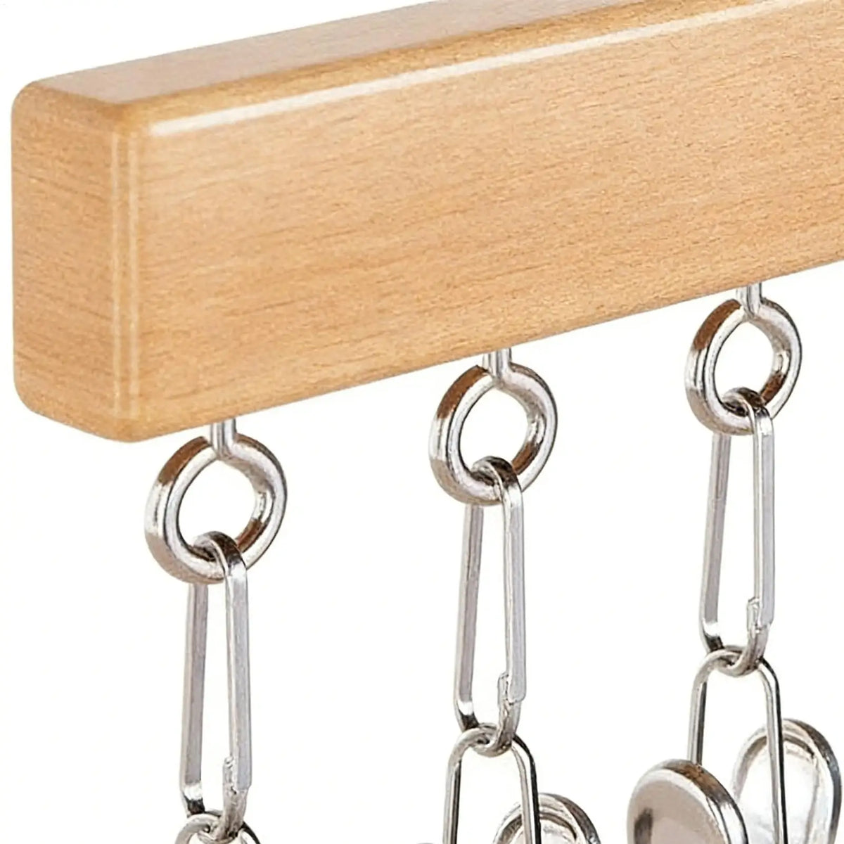 Wood Clothes Hanger Organizer with 12 Hanging Metal Clips