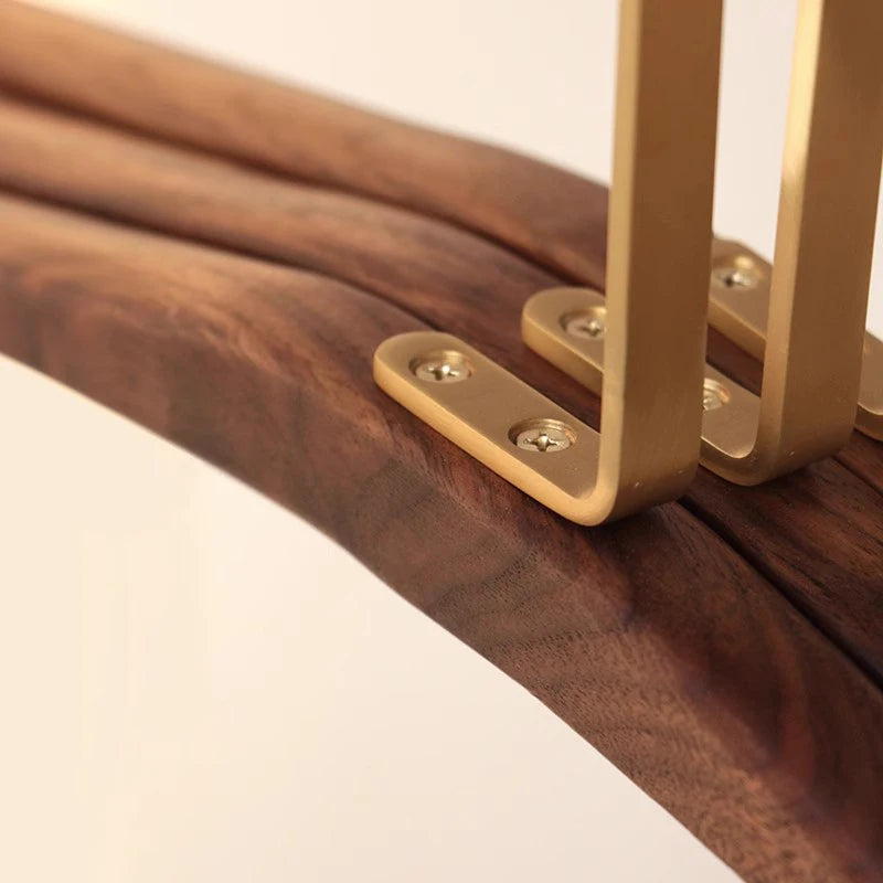 Nordic Style Walnut Wood Clothes Hangers with Matte Gold Hooks