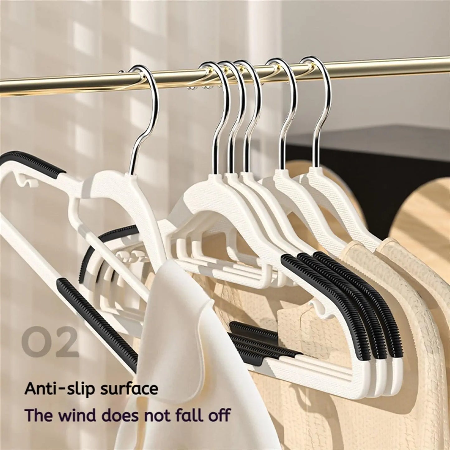Orrivoart Premium Non-Slip Silicone & Plastic Clothes Hangers | Reusable Wet & Dry Household Hangers for Bedroom Wardrobe Storage and Clothing Organization