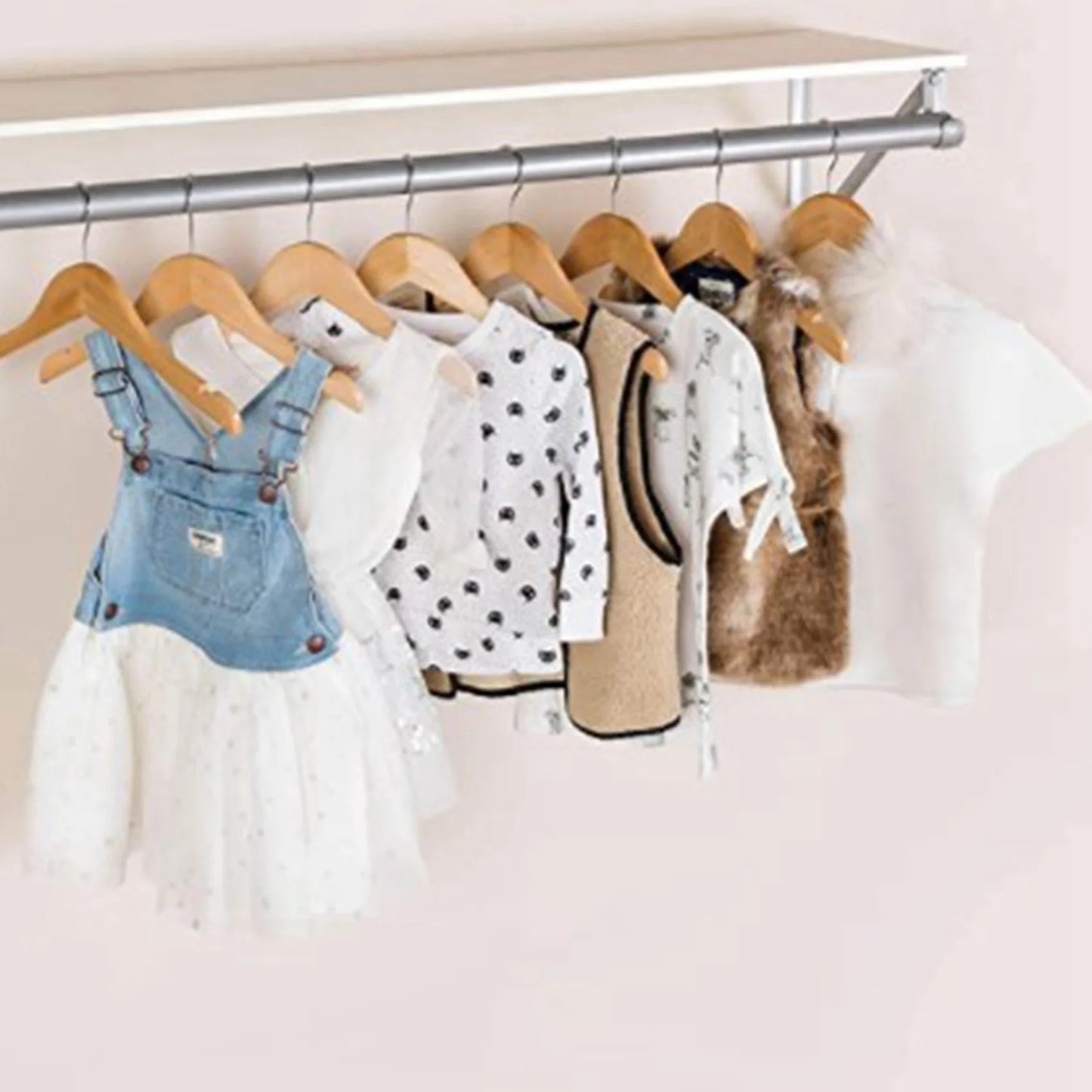 20-Pack Wooden Children's Hangers with Swivel Metal Hooks